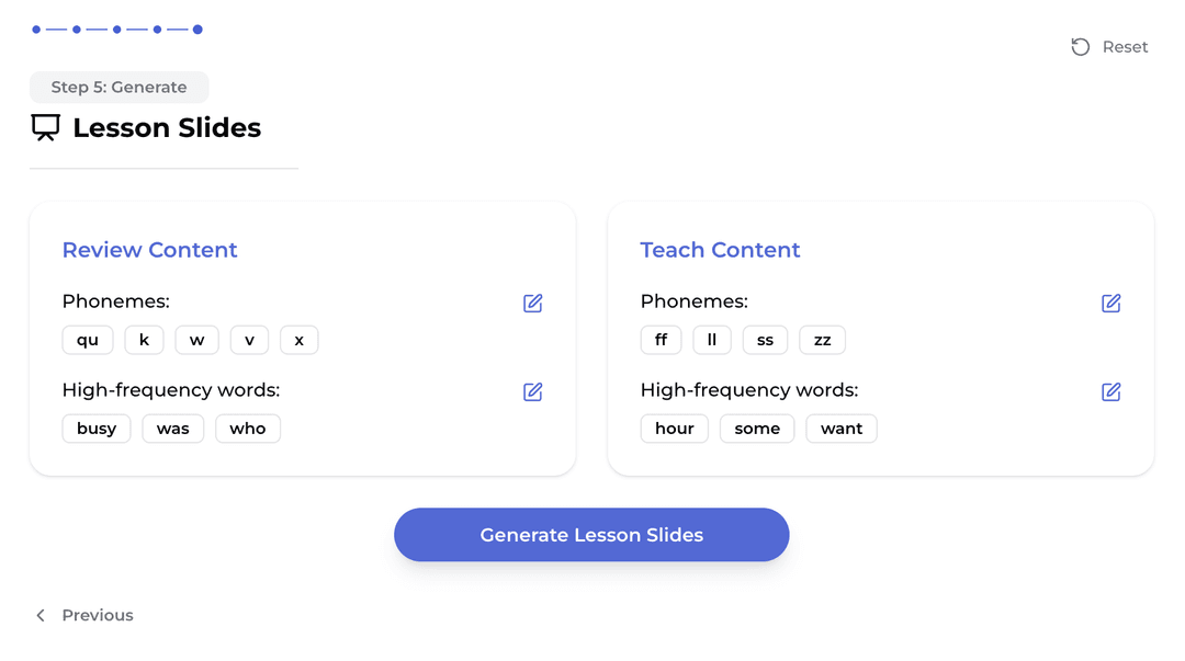 Step 1: Select phonics code
